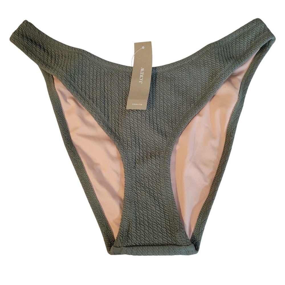 J Crew Bikini Bottom Textured‎ Curved Waist Cheeky Beach Vacation New Size S